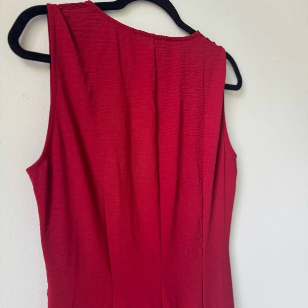 Mango Size 6 Elegant Figure Flattering Midi Burgundy Wine Maroon Tank Dress